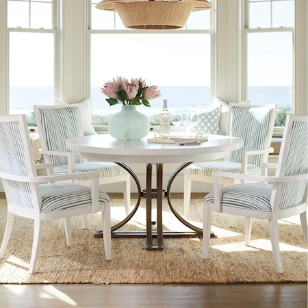 5-Piece Dining Set with Savannah Table and Sea Winds Customizable Chairs